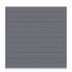 TraumGarten Sichtschutzzaun WPC Anthrazit "SYSTEM" Zaunfeld-Set Silber Leiste