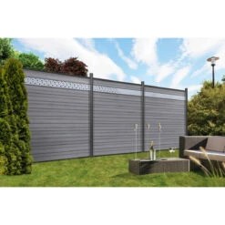 TraumGarten Tor WPC Grau Links "SYSTEM PLATINUM" -GartenWelt Günstiges Geschäft 76245 snam swpc pltn grau s 11