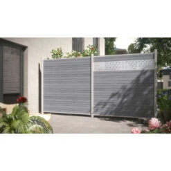 TraumGarten Sichtschutzzaun WPC Grau "SYSTEM WPC PLATINUM" -GartenWelt Günstiges Geschäft 76245 snam swpc pltn grau s 22 1