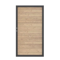 TraumGarten Tor WPC Sand Anthrazit Rahmen Links "SYSTEM"