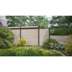TraumGarten Sichtschutzzaun WPC Sand / Leisten Anthrazit "SYSTEM WPC" -GartenWelt Günstiges Geschäft 76245 snam swpc sand s 21 1