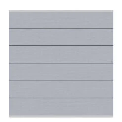 TraumGarten Sichtschutzzaun WPC Grau / Leisten Silber "SYSTEM WPC XL"