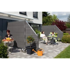 TraumGarten Sichtschutzzaun Polyethylen Anthrazit "WEAVE" Anschluss -GartenWelt Günstiges Geschäft 76245 snam weav anth s 11 2