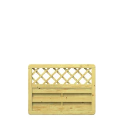 TraumGarten Vorgartenzaun Holz Natur XL Rechteck Mit Gitter